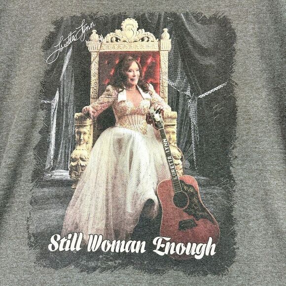 Loretta Lynn Still Woman Enough Tee Shirt Size XL Short Sleeve Gray - Picture 3 of 5